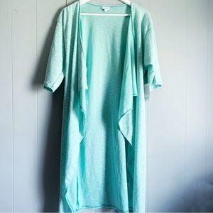 LULAROE Shirley 1/2 Sleeve Open Kimono Size S Seafoam